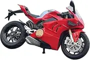 Racing Cross-Country Motorcycle Model 1/12 for Ducati for Panigale for V4S Simulation Alloy Toy Street Motorcycle Model Collection Gift Motorcycle Model with Steering Movable Stand(Red V4S)