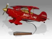 Pitts S-2A Breitling 2 Desk Wood Airplane New Model Small Scale 1/24