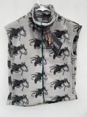Youth size M Devon-Aire PolarTec zip front vest w/horse heads
