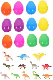 Generic 12pcs Surprise Dinosaur Egg Easter Egg Easter Opening Eggs Filled Easter Eggs Basket for Easter Egg Dinosaur Figures Egg Childrens Basket Plastic