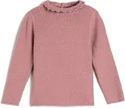 [Koton] Babygirls Basic Sweatshirt Stand Up Neck Back Button Closure Long Sleeve Pullover