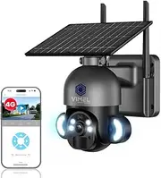4G Security Camera Solar Powered 24/7 Black IR Night Vision Outdoor Wireless Battery