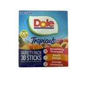 Dole Zero Sugar Powdered Drink Mix Tropical Variety Pack 30 Sticks Total