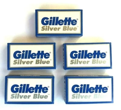 Gillette Silver Blue Double Edge Razors Blades - 25 Count Made In Russia