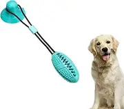 Leona Co Dog Chew Toy with Suction Cup for Aggressive Chewers, Puppy Training Treats Food Dispensing Toothbrush Pet Teeth Cleaning Rope Toys for Small Medium Dogs (Blue)