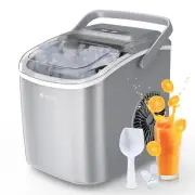 Portable Ice Maker Countertop, 9 Cubes Ready in 6 Mins, 26Lbs in 24Hrs, Self-Cle