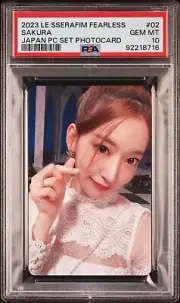 2023 LE SSERAFIM FEARLESS Japan PC Set Photocard #02 Sakura PSA 10