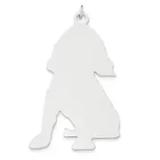 Sterling Silver Ss Toni Tails Engraveable Large Cocker Spaniel Disc Charm