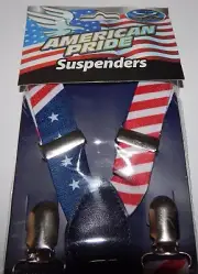 American Pride Suspenders Solaray American Flag Pattern Patriotic Stars Stripes