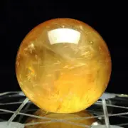 40~80mm Natural Citrine Quartz Crystal Sphere Ball Healing Gemstone+Stand New