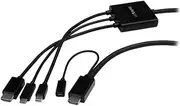StarTech USB-C, HDMI or Mini DisplayPort to HDMI Converter Cable, 2 Meter Length