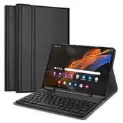 For Samsung Galaxy Tab S8 Ultra SM-X900 X906 With Pencil Holder Wireless Bluetooth Keyboard Case Leather Smart Cover (Black)