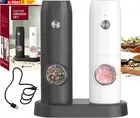 Electric Salt and Pepper Grinder Set Rechargeable Pepper Mills with Dual Chargin