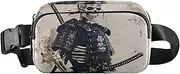[XYMZR] Samurai Skeleton Armor Fanny Pack Hip Bag Belt Bag for Women Man Fashion Waist Pack Water-repellent Crossbody Bag for Halloween Costumes Running Hiking Jogging Travel Sport, Multi-colored, one