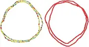 [LALADEFIEE] 2pcs Waist Chain Bikinis Waist Beads Neclace Beaded Necklace White Chaine Beach Silver Chocker Bracelets Beads White Clay Bead Necklace Bikini Chain Double-string Chain Colorful