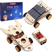 STEM Kit,Solar Motor Building Science Model Remote Control Cars Experiment Projects,Electric Wooden 3D Puzzles Electronic for Kids,DIY STEM Toys for Boys and Girls (2 Set)