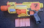 Nerf Barricade Rv-10 Gun Blaster Toy Shooter With Darts Bullets