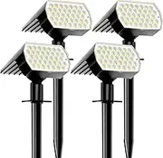 Solar Spot Lights Outdoor Waterproof, 3 Modes Landscape Spotlights, Dusk to Dawn Solar Powered Flood Wall Lights for Outside, Solar Garden Lights for Yard Porch (4PACK)