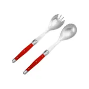2pc Andre Verdier Debutant Salad Server Set Red