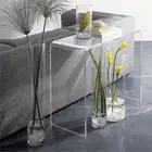 Fox Hill Trading Pure Decor 15" Lucite and Acrylic Console Table in Clear