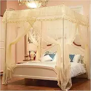 Three-Door Mosquito net with Bed Curtain e Bed Canopy Various Sizes Simple Four-Corner shed Column Installation (Color : E, Size : 1.8 * 2.0m)