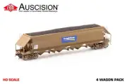 Auscision (NCH-118) NHGF Coal Hopper FreightCorp Wagon Grime FC Logo- 4 Car Pack