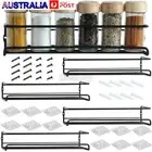 4/8pcs Wall Mounted Spice Herb Jar Rack Holder Kitchen Cupboard Storage Shelf