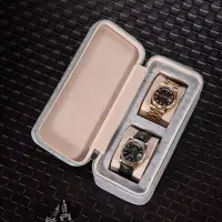 在飛比找蝦皮商城精選優惠-手錶收納盒簡約皮質鴕鳥紋拉鍊錶盒旅行可擕式存放錶包腕錶收藏盒