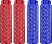 sourcing map 2 Pairs Bike Pegs Aluminum Alloy Rear Stunt Pegs Anti-Skid Back Seat Stands Fit 3/8" Axles for Mountain Bike, Red & Blue