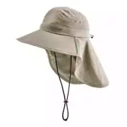 NWT Mission Cooling Sun Defender Hat Adult OS Oat Khaki UPF 50 Neck-Flap Nylon
