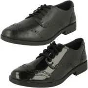 Girls Clarks Lace Up Brogue School Shoes Aubrie Craft Y