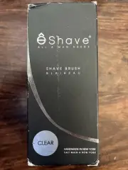 eShave Fine Badger Shaving Brush Clear Brand New