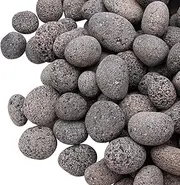 18 Pounds Black Lava Rocks for Fire Pit,Natural Lava Fire Stones,Volcanic Rock for Gas Fire Pit and Fireplace (1"-2")