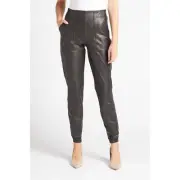 Spanx Black Faux Leather Jogger Pants Plus Size 1X