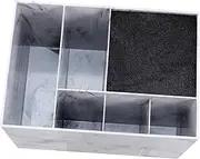 BATHVEVE 1pc Multifunctional Hairdressing Tool Storage Box with Elegant Marble Design Durable Scissor Holder Organizer for Home Salon Barber Use Hairdressers