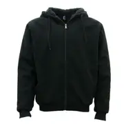 Winter Mens Womens Unisex Zip-Up Hoodie w Sherpa Fur Thick Hooded Jacket Jumper