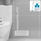 Toilet Brush Cleaning Kit Wall Mounted Toilet Bowl Cleaner Kit w/ Storage Caddy♨