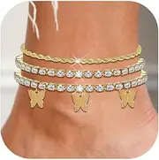 [choice of all] Gold Anklet for Women Cuba Paperclip Anklets Dainty Link Chain Ankles Foot Jewelry Waterproof Summer Beach Vacation Outfits
