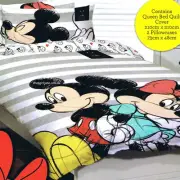DISNEY - MINNIE MOUSE & MICKEY MOUSE DOUBLE QUILT COVER SET