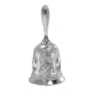 Hand Bell, 1pcs Dinner Bell Call Bell Vintage Carved, Silver