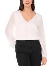Vince Camuto V Neck Chiffon Sleeve Blouse XL