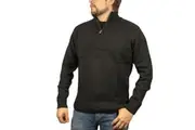 100% SHETLAND RAGG WOOL Half Zip Up Knit JUMPER Pullover Mens Sweater Knitted