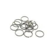 10 Stainless Steel Jump Rings Open - 16mm OD - Gorgeous Braided Design - J178