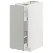METOD / MAXIMERA base cabinet/pull-out int fittings, white/Havstorp light grey, 30x60x80 cm