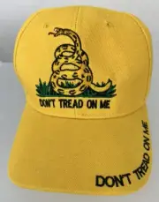DON'T TREAD ON ME Yellow Baseball Cap Snake Logo Embroidered NWT