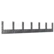NNEVL U-shape Gabion Basket with 7 Posts Iron 740x20x150 cm