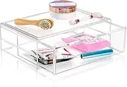Sorbus Large Stackable Acrylic Drawers - 1 Clear Storage Drawers for Organizing Make up, Nail Polish, Hair Accessories, and Beauty Supplies - Makeup Organizer for Vanity, Bathroom Organizer Countertop