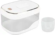 Rice Storage Container 20 Lbs, Crystal-Clear Large Food Container Rice Holder Bin with Press Type Design for Flour, Sugar, Oatmeal, Kitchen Pantry Organization and Storage (10KG)