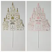 Castle Cake Topper Gold Pink