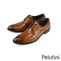 在飛比找momo購物網優惠-【Pelutini】經典漸層刷色綁帶德比鞋 棕色(31203